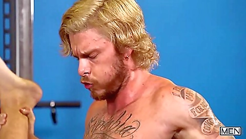 Blonde milf with huge tits and a big fellow