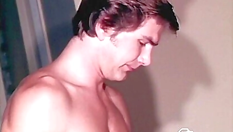 Two horny guys with a sexy body in deni